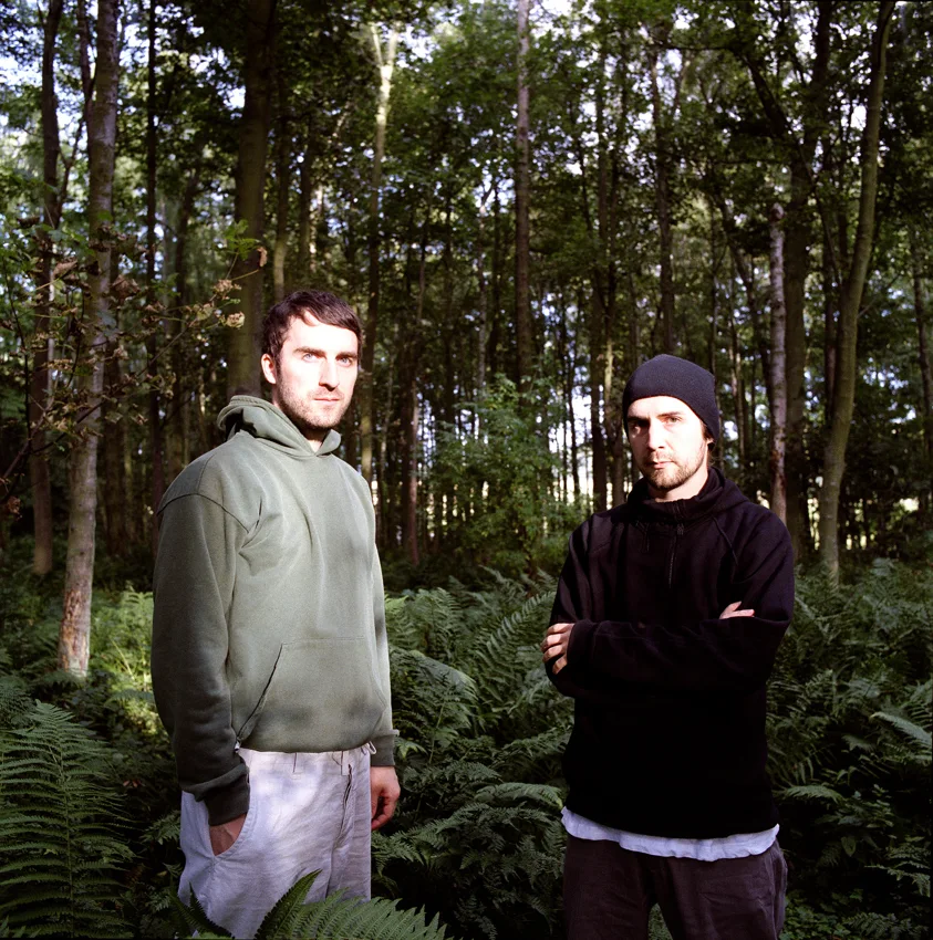 Boards of Canada archive group photograph in woodland