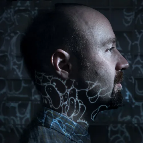 Mr. Scruff promotional portrait in profile