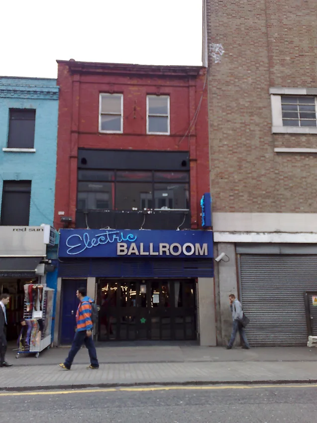 Electric Ballroom frontage with its blue sign on Camden High Street